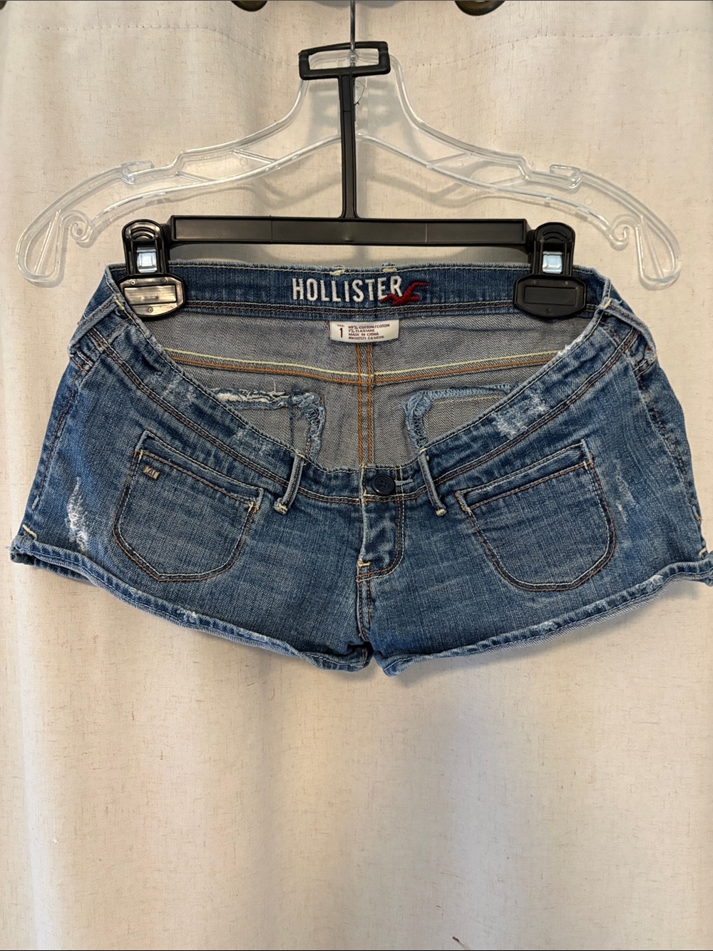 Hollister vintage Women's Blue Distressed Denim Cutoff Shorts